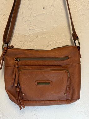 Stone & Co. Brown Faux Leather Crossbody Bag